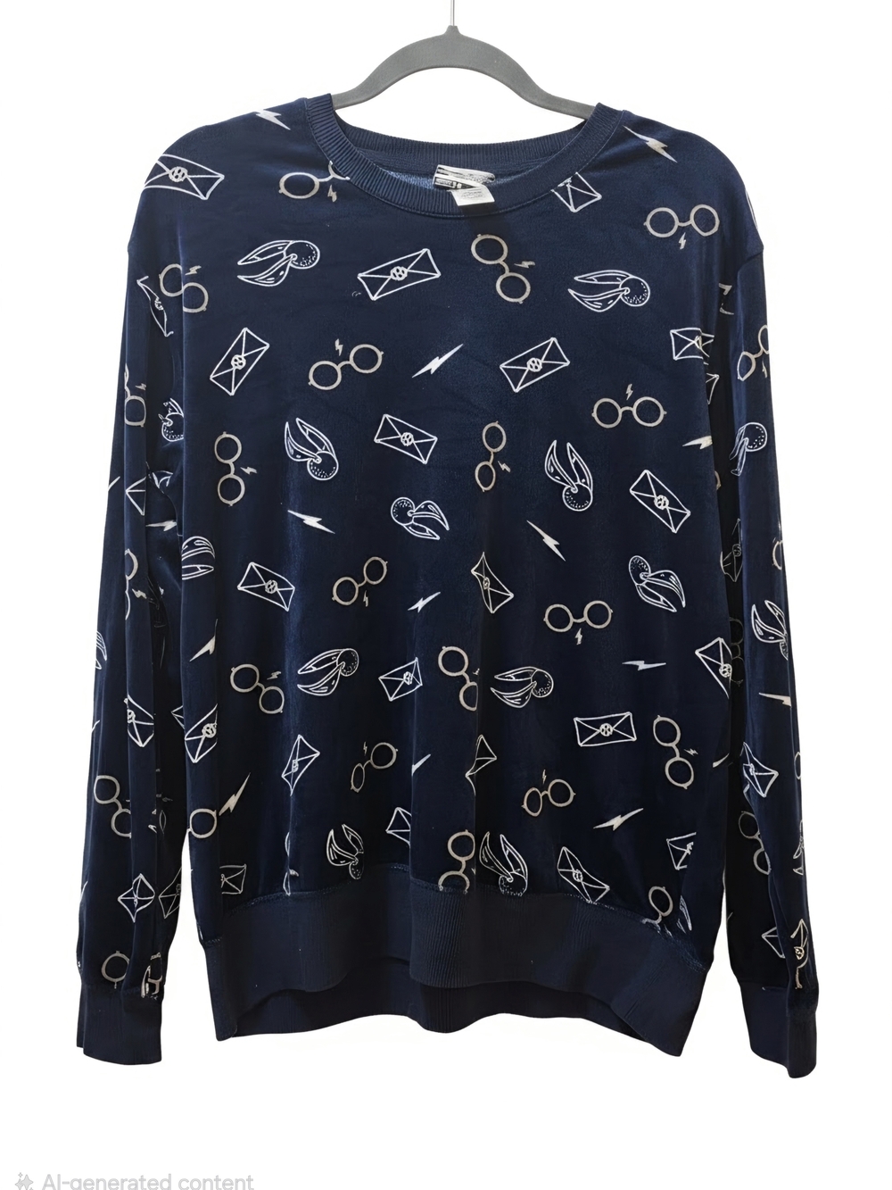 Harry Potter Navy Pajama Set with White Icon Print